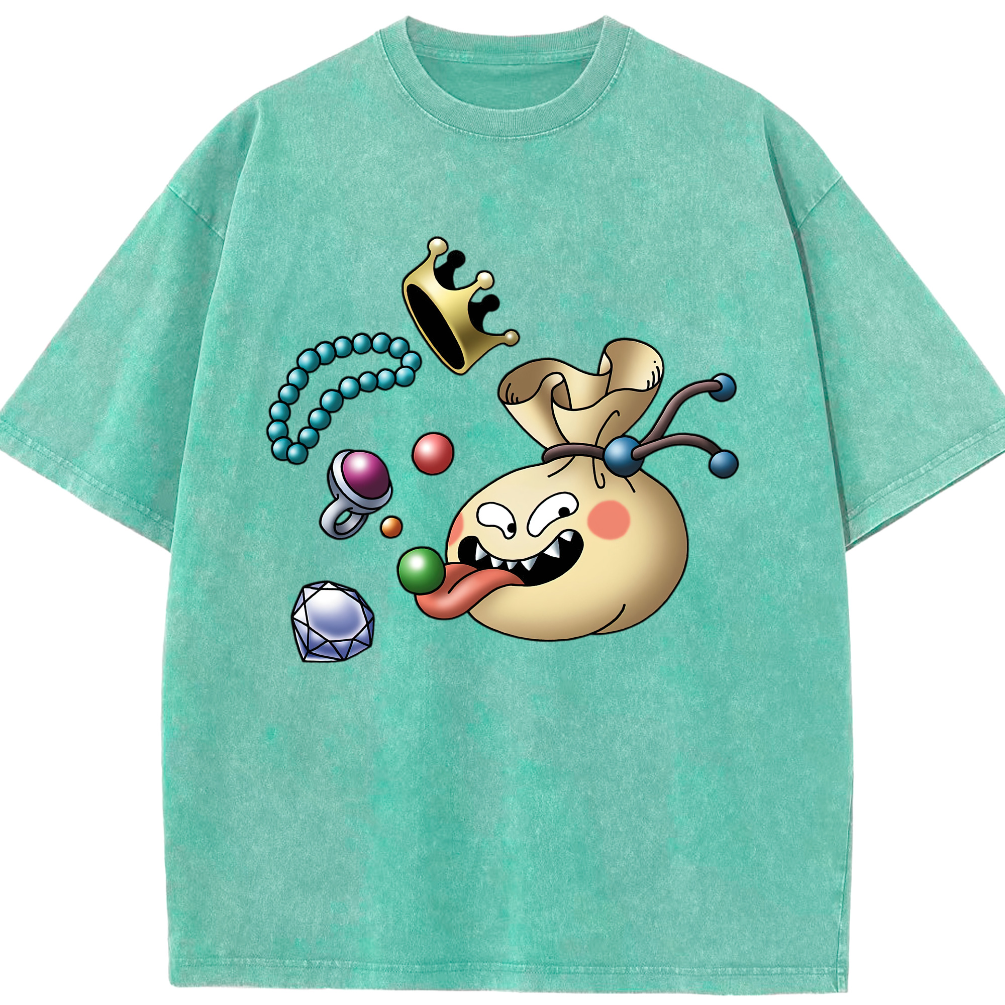 （画像用） ドラゴンクエスト Doragon Kuesuto Dragon Quest 綿100% ヴィンテージ風 半袖Tシャツ（フロントプリント）